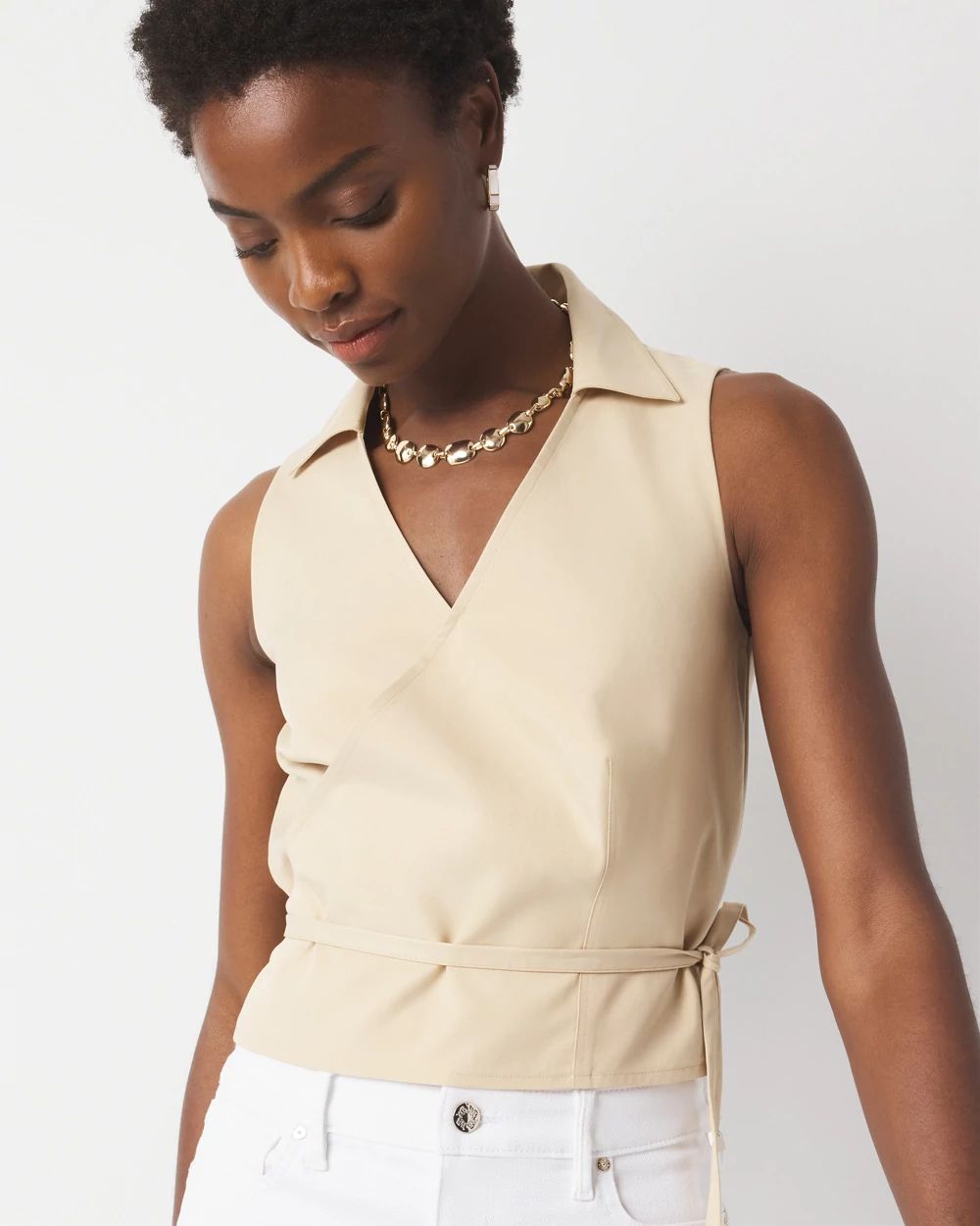 トップス Yoli / Silk wrap vest トップス Yoli / Silk wrap vest Yoli Silk wrap skirt ｜くらす